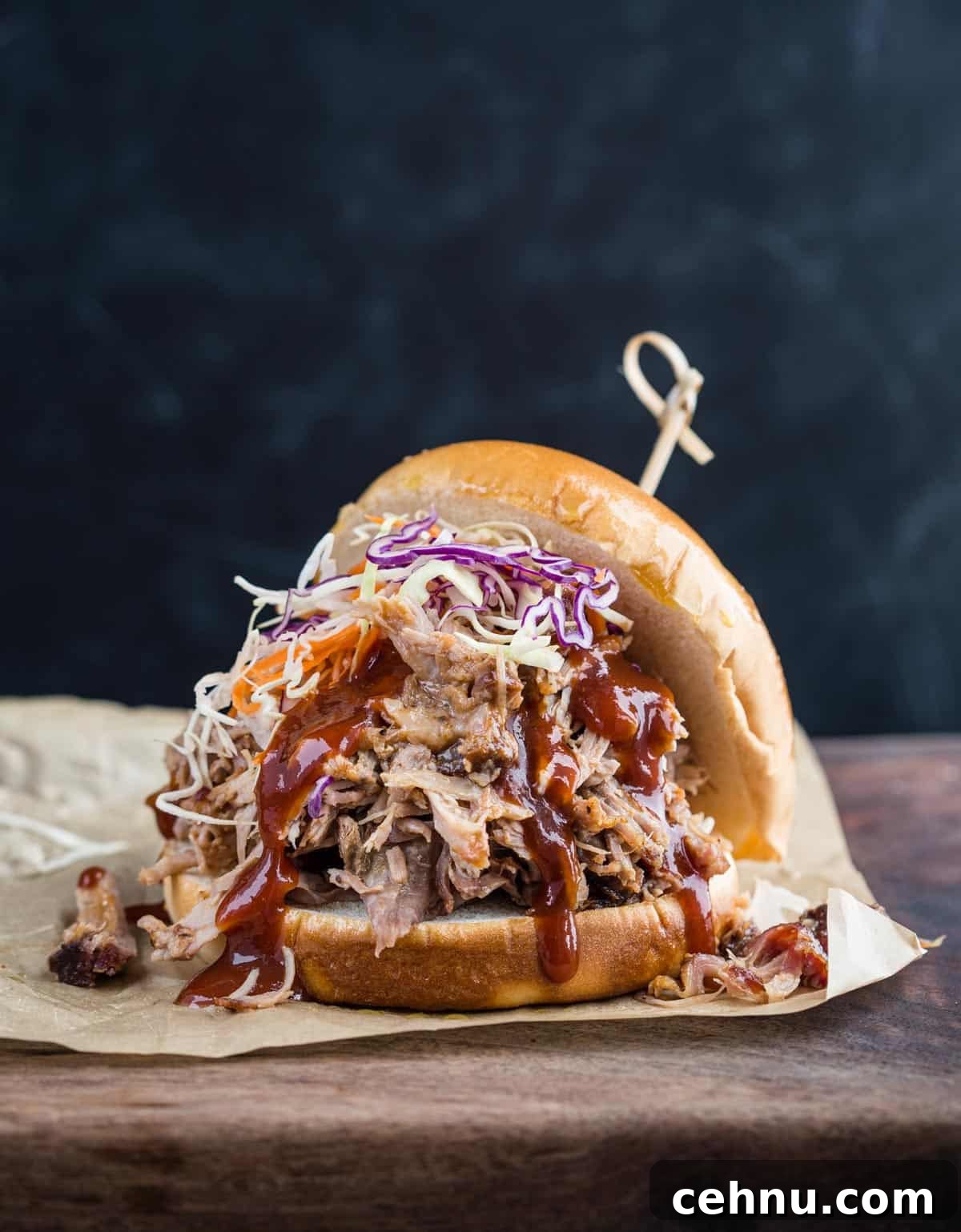 Smoked Pork Butt Recipe for Tender, Juicy Pulled Pork 12 A pulled pork sandwich made with smoked pulled pork