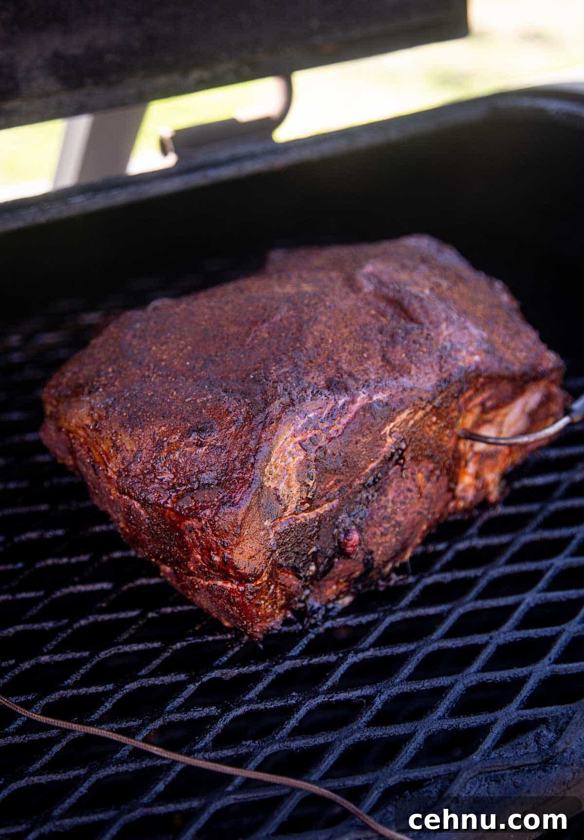 Smoked Pork Butt Recipe for Tender, Juicy Pulled Pork 9 Smoked pork butt on a smoker