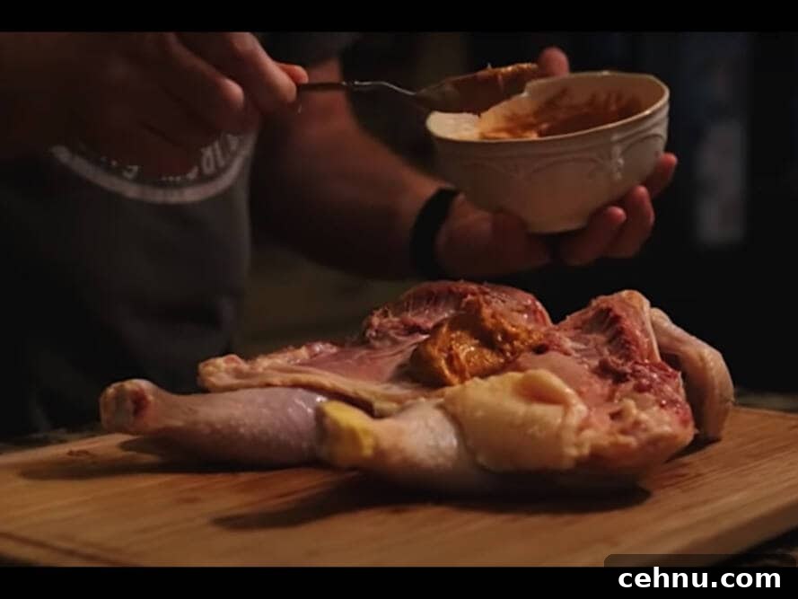 Mayo and rub mixture spread under skin