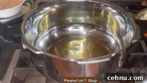 Pressure Cooker Vegetable Biryani Recipe 19 Add oil for biryani