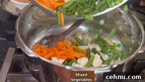 Pressure Cooker Vegetable Biryani Recipe 31 Add mixed vegetables