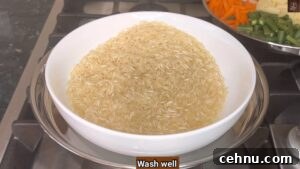 Pressure Cooker Vegetable Biryani Recipe 7 Soak rice for biryani