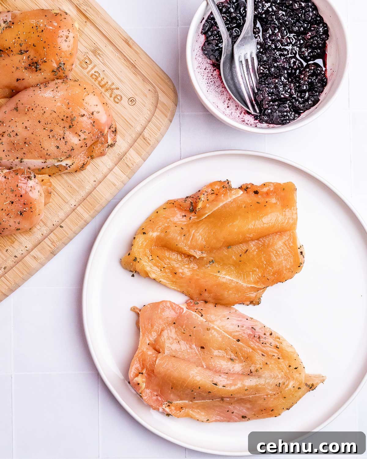 Preparing chicken pockets