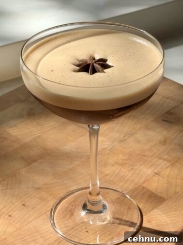 Café de Olla Martini cocktail served in a martini glass