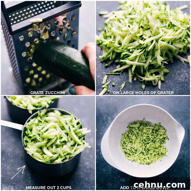 How To Grate Zucchini For Zucchini Bread Grate zucchini on large holes of a grater; measure out 2 cups and add to a large bowl.