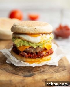 sandwich on wooden board with chutney and tomatoes blurred in background