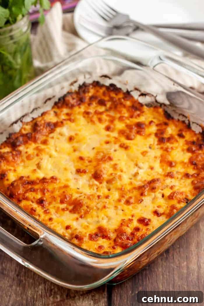 glass casserole dish with keto king ranch chicken casserole