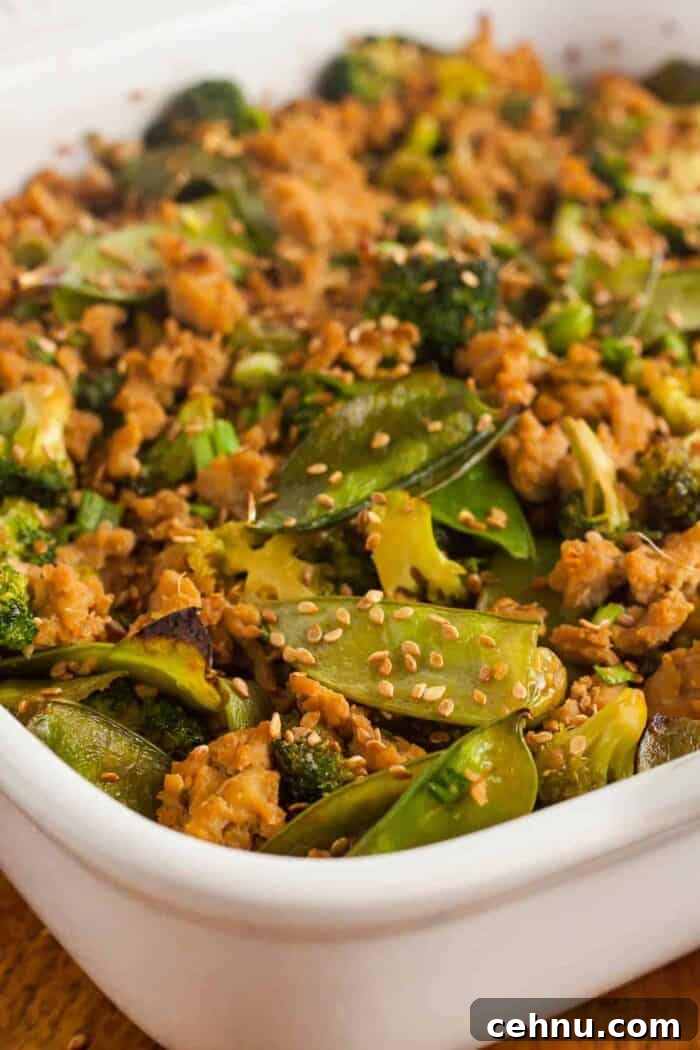 side view of keto teriyaki casserole