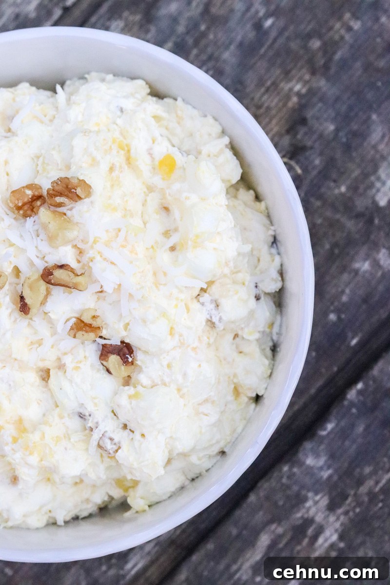 Pineapple Rum Coconut Fluff Salad