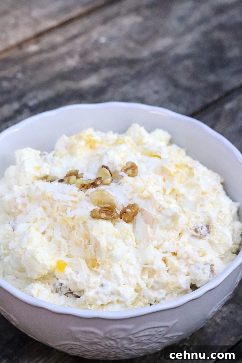 Pineapple Rum Coconut Fluff Salad