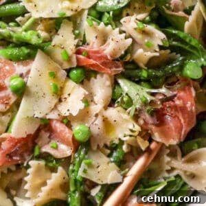 spring pasta salad with honey lemon dressing