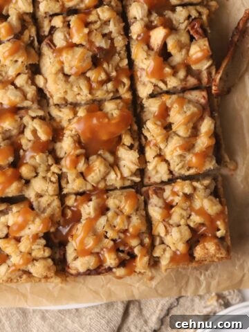 Salted caramel apple pie bars