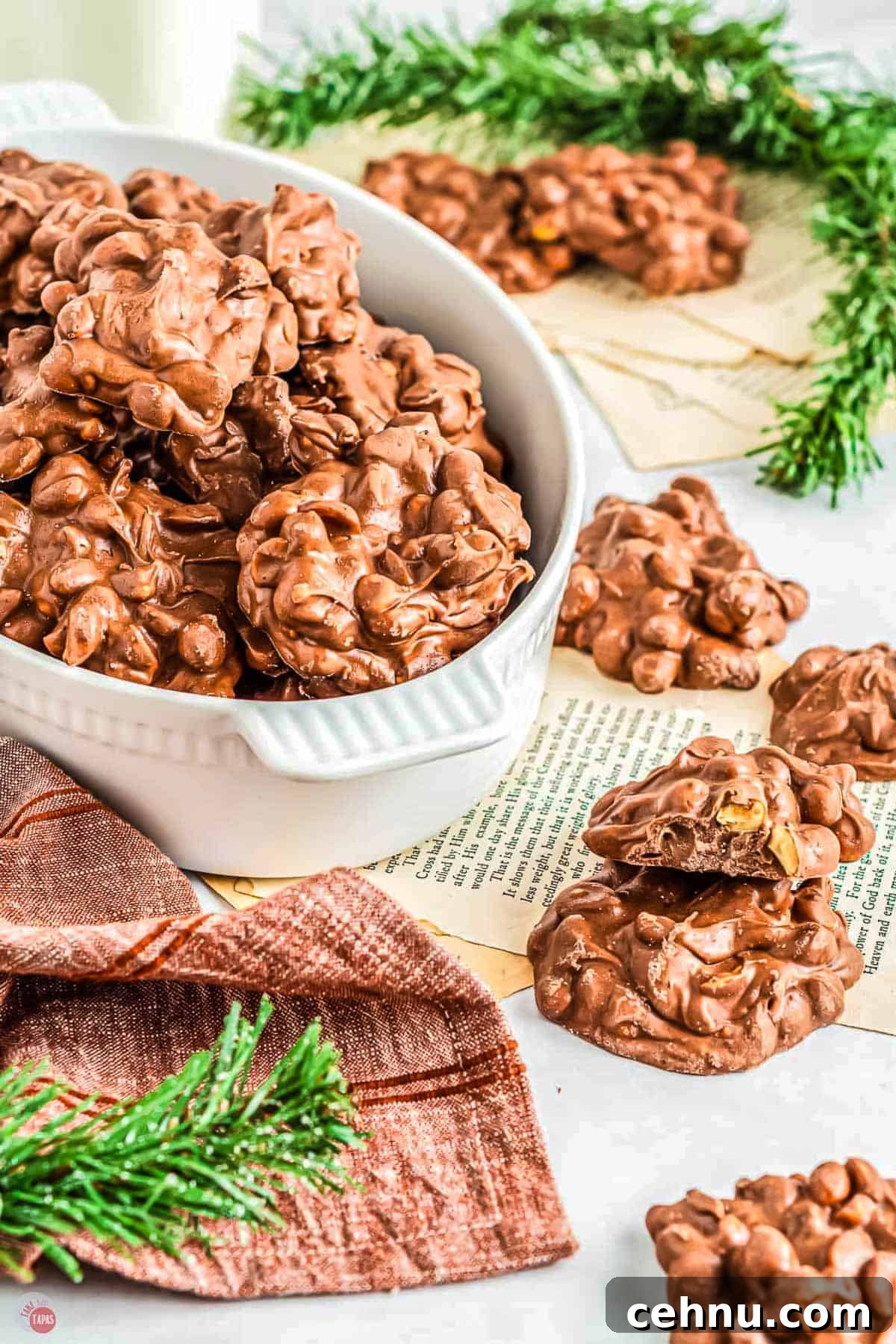 Slow Cooker Peanut Clusters: No-Bake Candy Recipe 2 bowl of chocolate peanut clusters