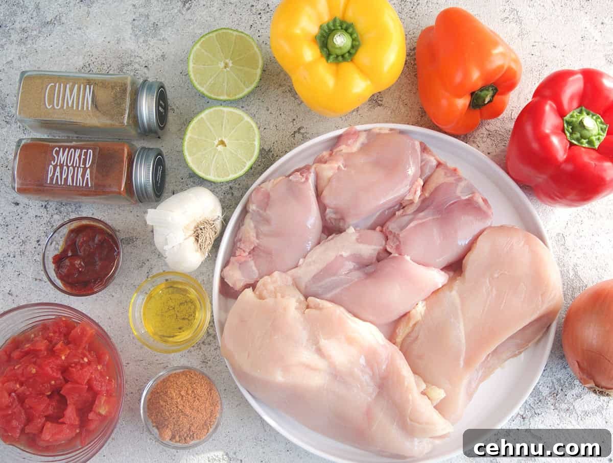 Ingredients for CrockPot Chicken Fajitas