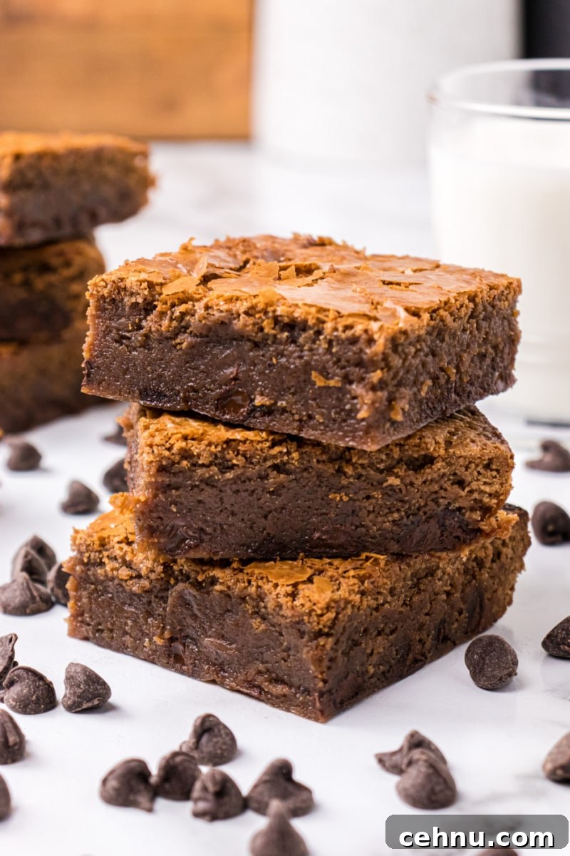 three brownies stacked