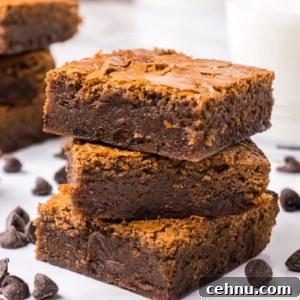 three brownies stacked
