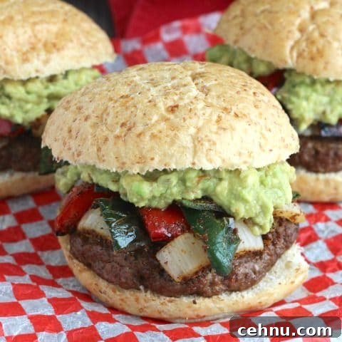 Easy Grilled Fajita Burgers with Guacamole