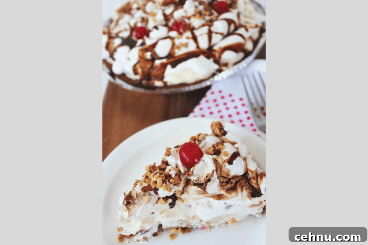 No-Bake Banana Split Pie Recipe 8 no bake banana split pie overhead shot
