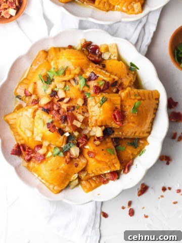 close up with ravioli