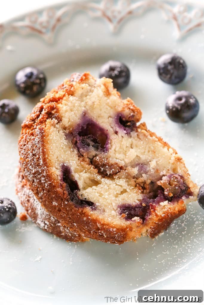 Moist Blueberry Sour Cream Coffee Cake Recipe 3 Blueberry Sour Cream Coffee Cake slice