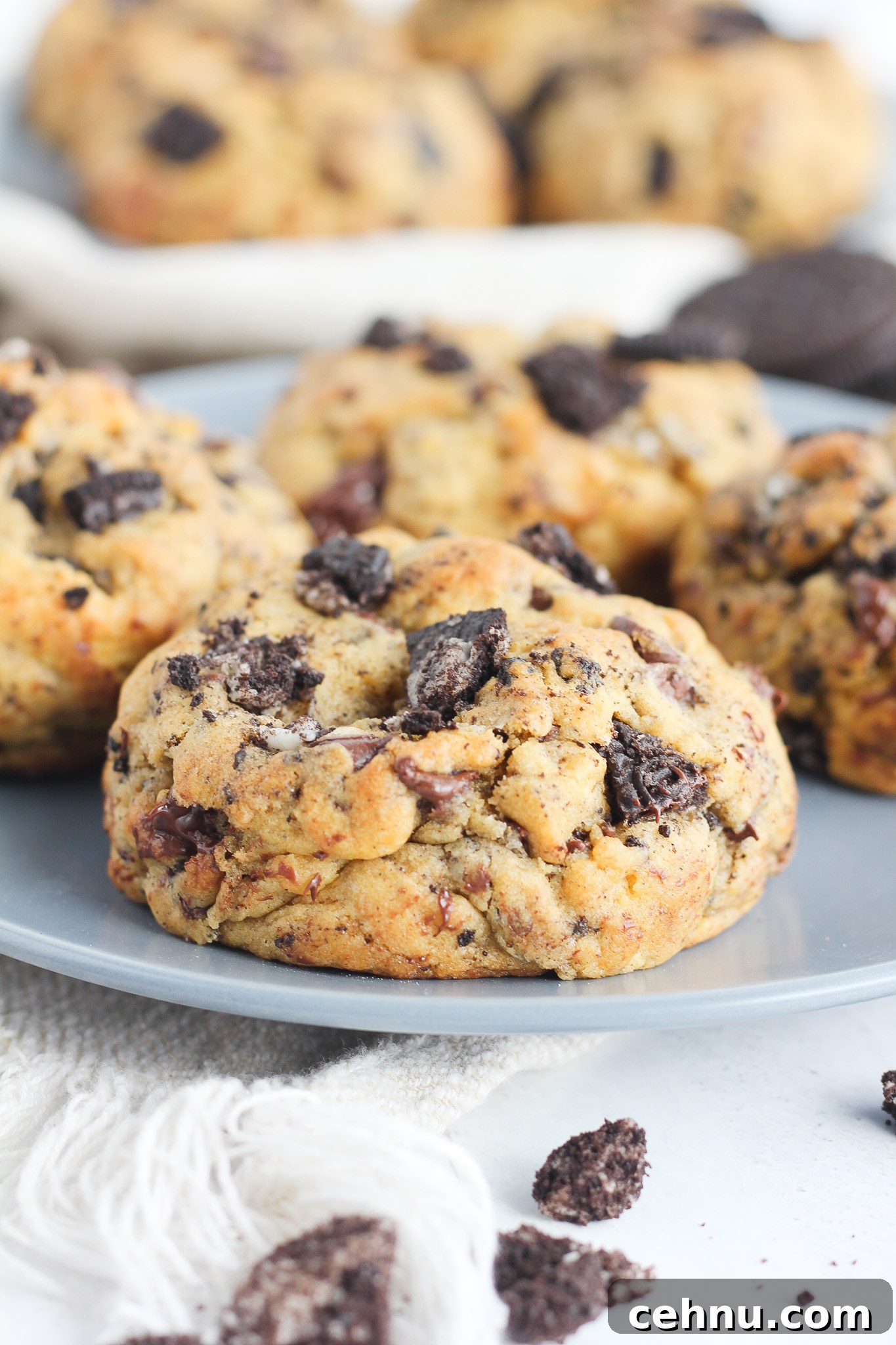 Oreo crumbles in dough