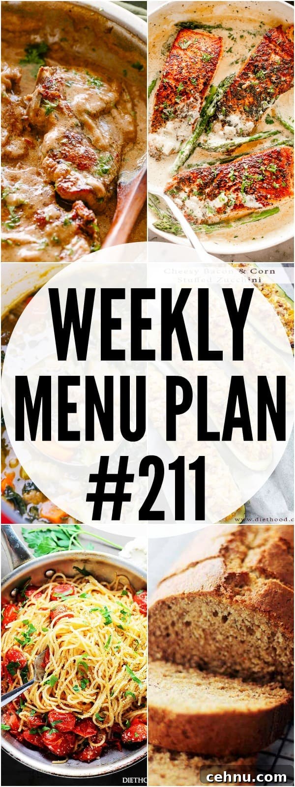 WEEKLY MENU PLAN #211 PIN IMAGE