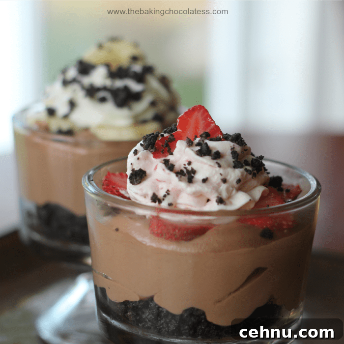 No-Bake Nutella Mousse Cheesecakes with Fresh Fruit Whipped Cream