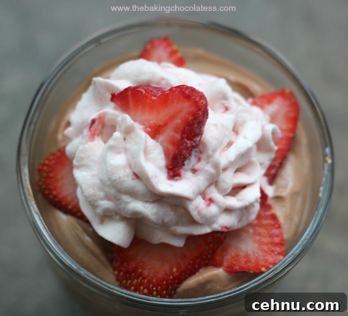 No-Bake Nutella Mousse Cheesecakes with Fresh Fruit Whipped Cream
