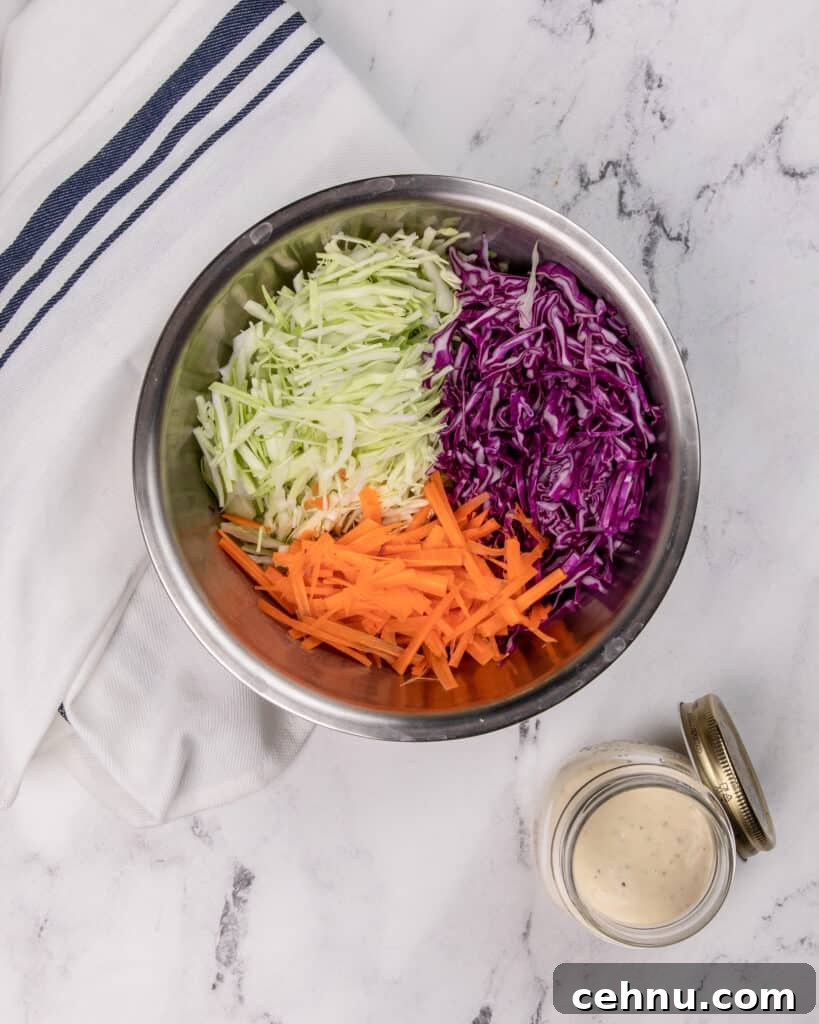 Crisp, Creamy Homemade Coleslaw Recipe 3 Ingredients for homemade coleslaw