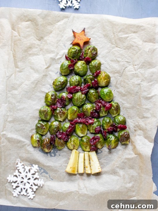 Roasted Brussels Sprouts Christmas Tree