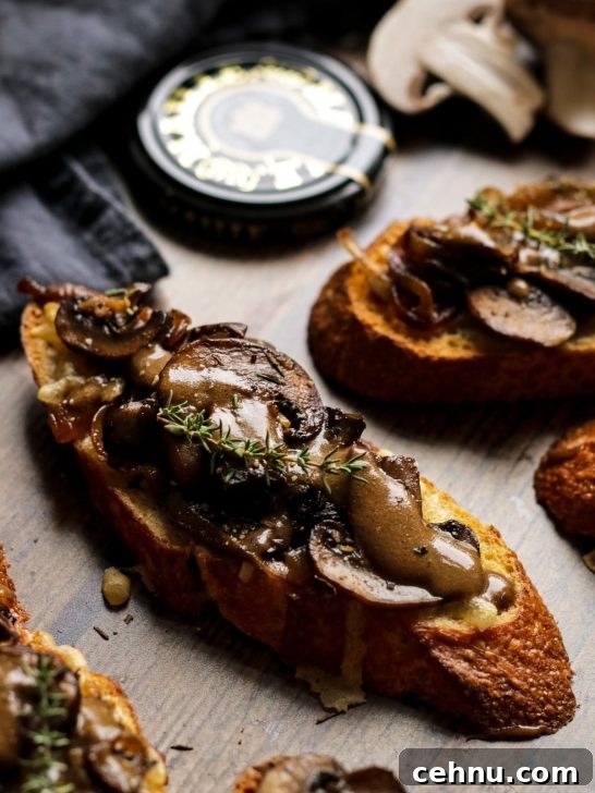 Easy Vegan Mushroom Crostini