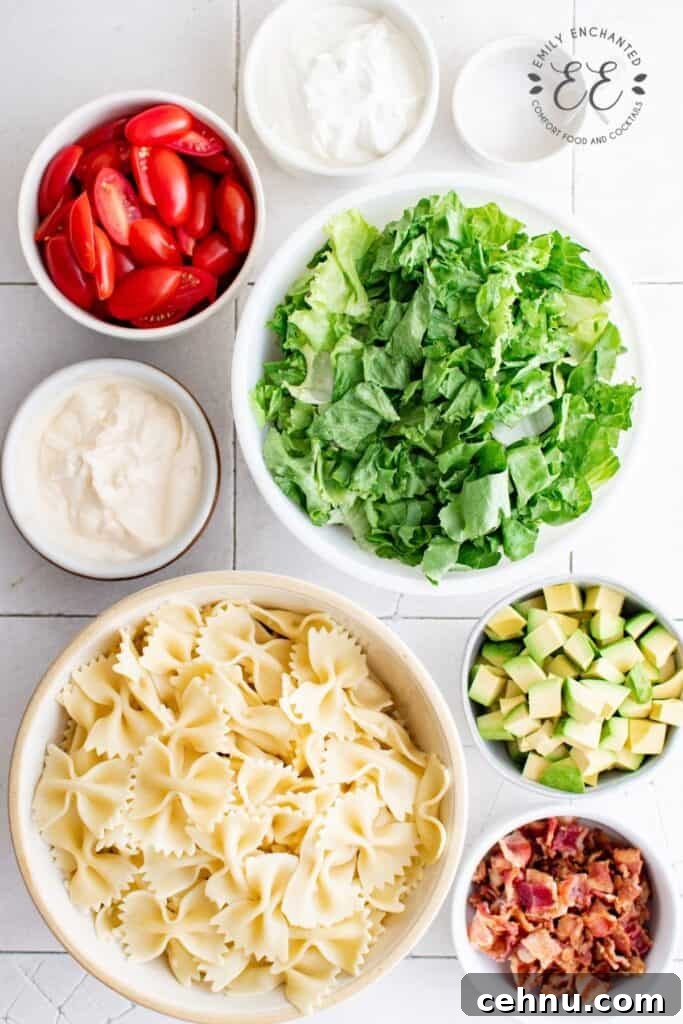 BLT Pasta Salad Ingredients