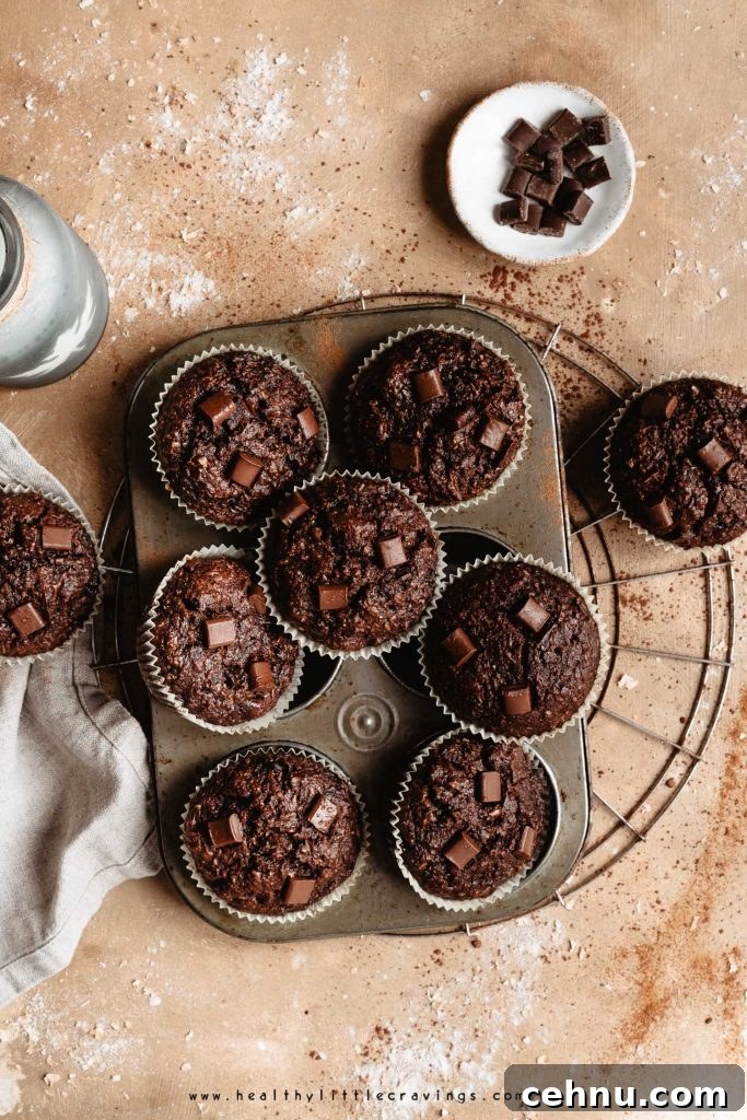 Close up of zucchini chocolate muffin